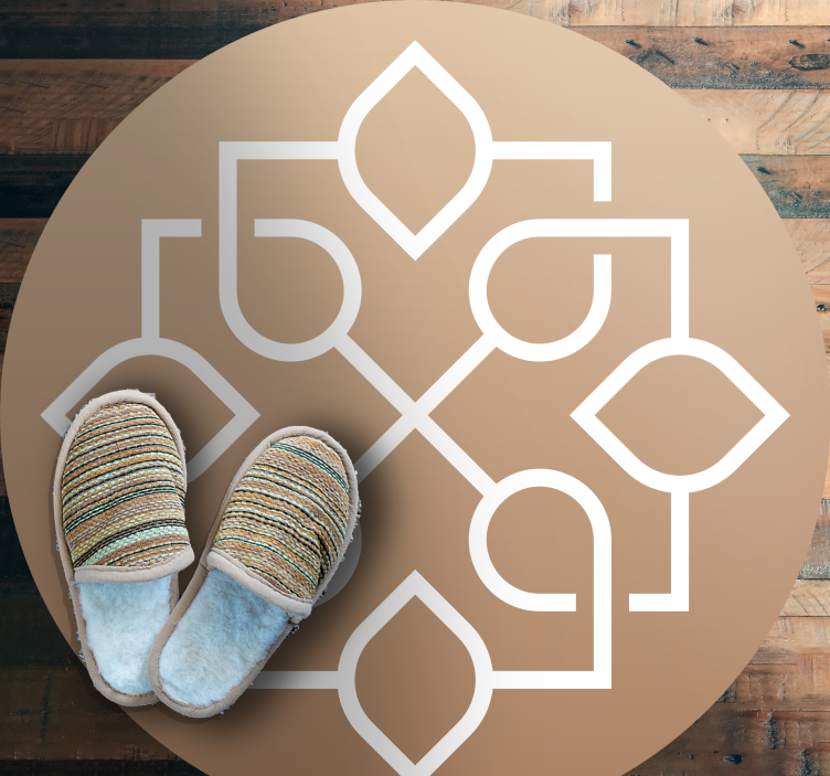 乙烯基地毯 棕色和白色图案 - TenStickers