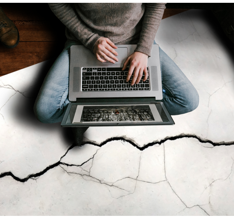 大理石乙烯基地毯仿皱白色设计 - TenStickers