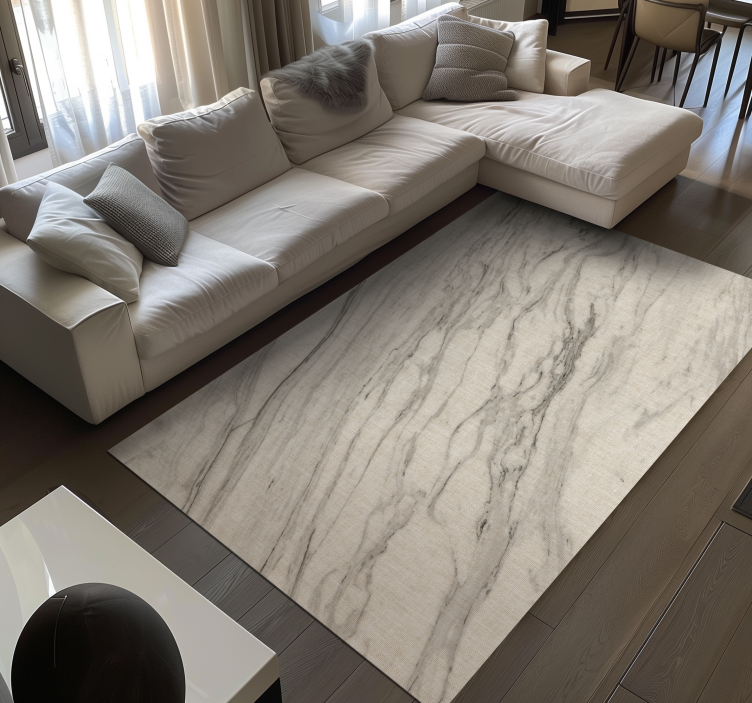大理石乙烯基地毯象牙色调配黑色细节 - TenStickers