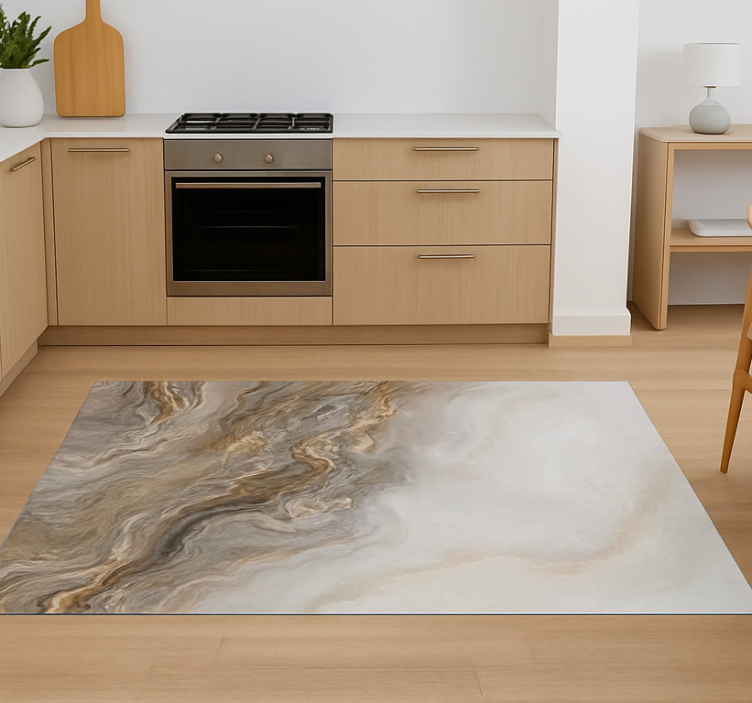 大理石乙烯基地毯 灰褐色玛瑙效果 - TenStickers