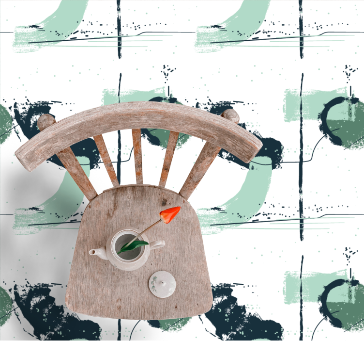 极简主义抽象绿色笔触 - TenStickers