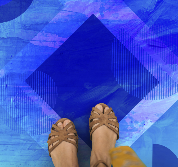 极简主义蓝色几何图案设计 - TenStickers