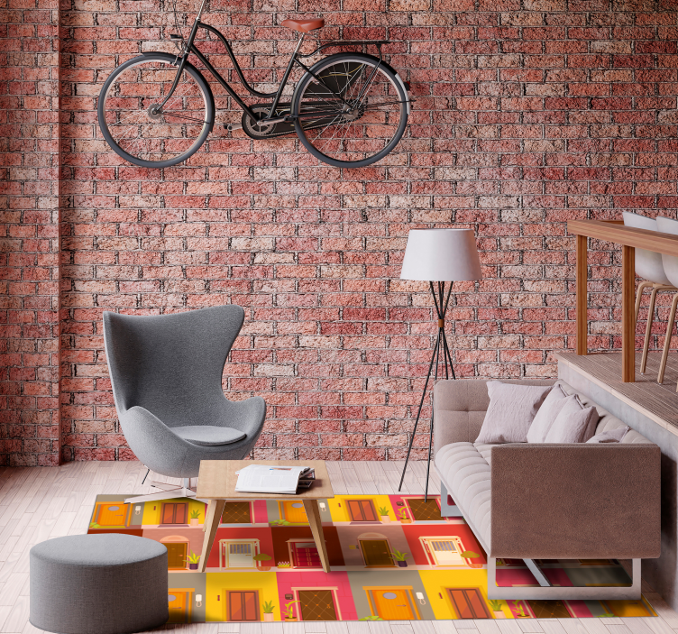 极简主义 多彩的门口图案 - TenStickers