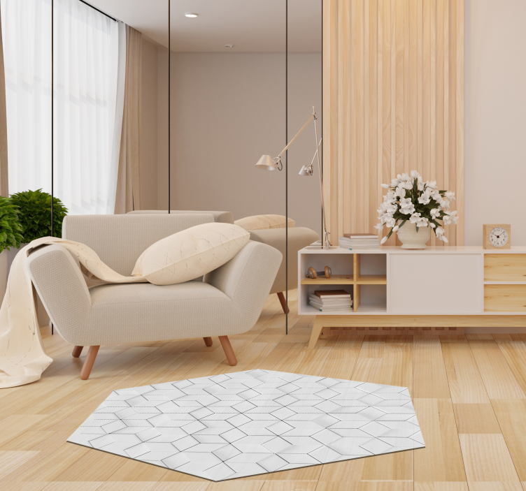 乙烯基地毯客厅 极简主义几何图案 - TenStickers