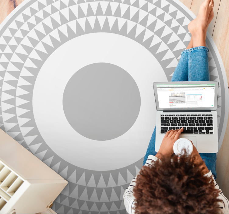 简约灰色三角形图案北欧地毯 - TenStickers