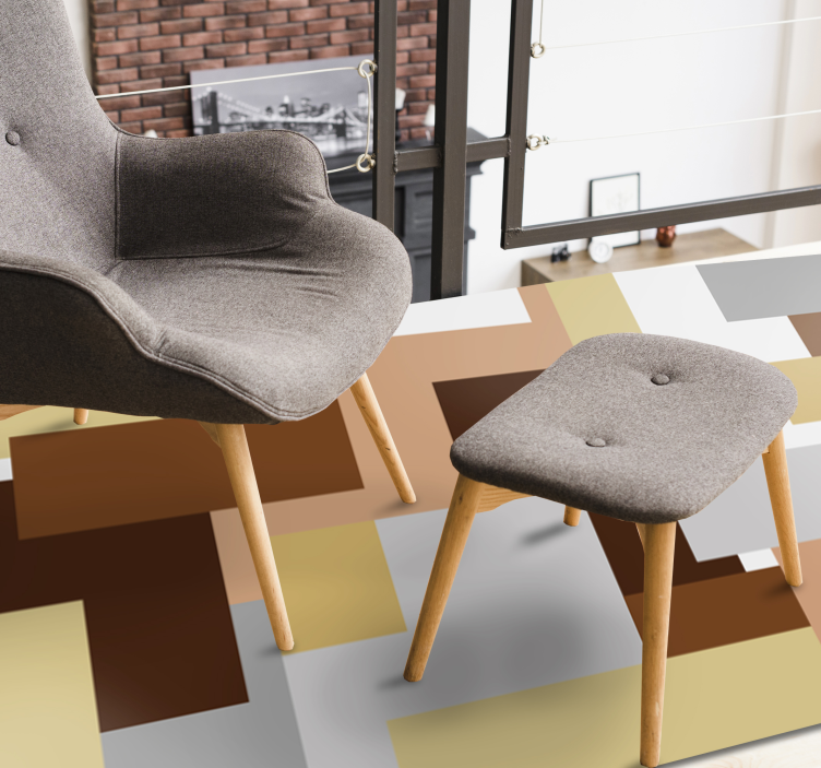 乙烯基地毯呈现抽象几何图案 - TenStickers