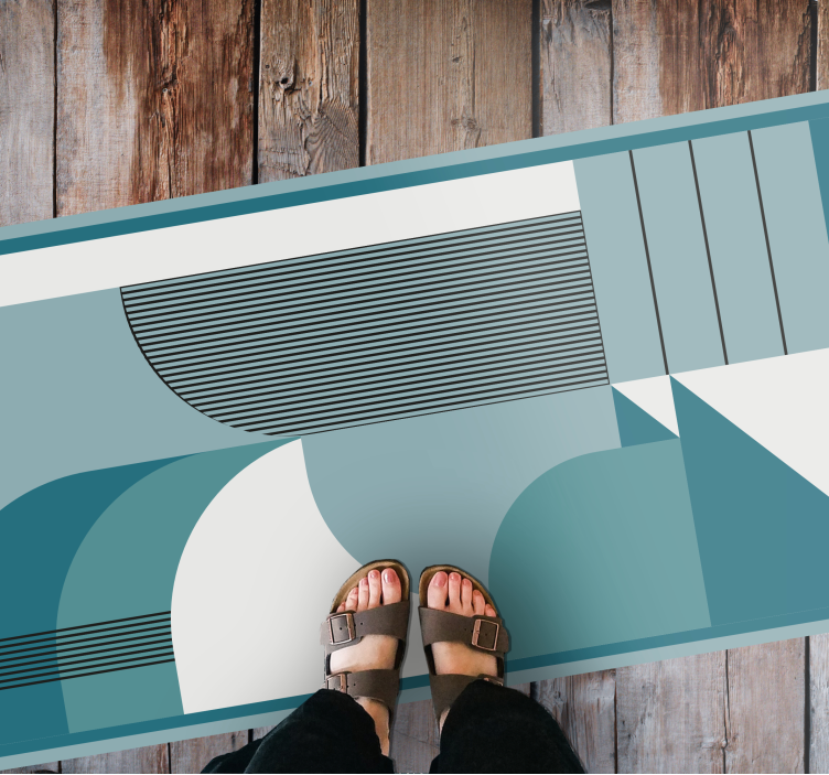 乙烯基地毯蓝色抽象几何图形 - TenStickers