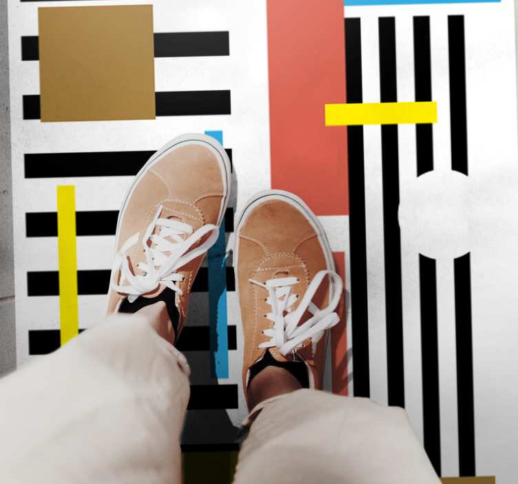 乙烯基地毯呈现多彩条纹图案 - TenStickers