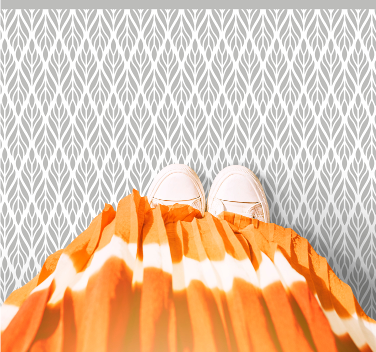 乙烯基地毯灰色叶子图案 - TenStickers