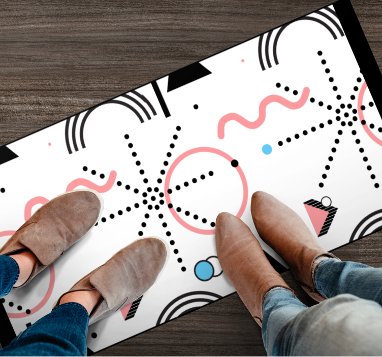 乙烯基地毯白色几何图案 - TenStickers