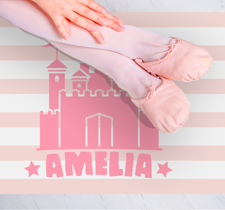 单色城堡和名字个性化垫子 - TenStickers