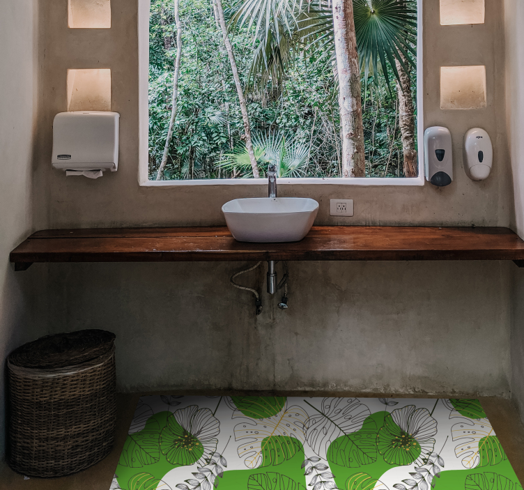 龟背竹离开客厅乙烯基地毯 - TenStickers