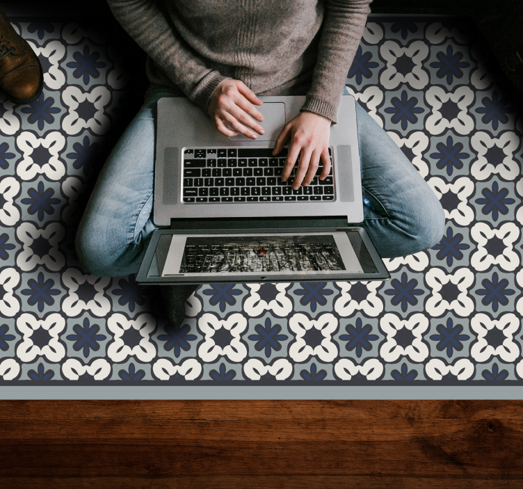 乙烯基地毯镶嵌灰色经典排列 - TenStickers