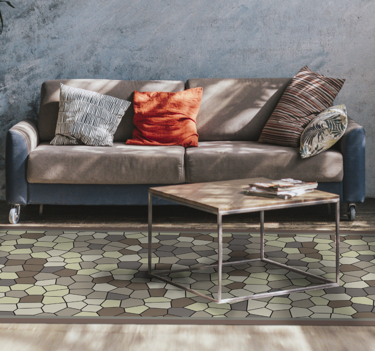 乙烯基地毯镶嵌六边形石纹设计 - TenStickers