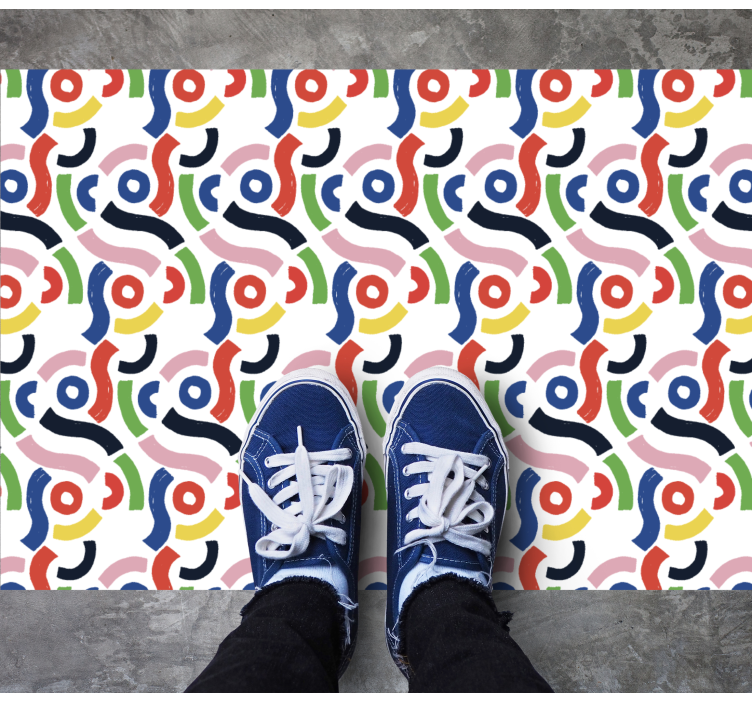 乙烯基地毯镶嵌生动几何图形 - TenStickers