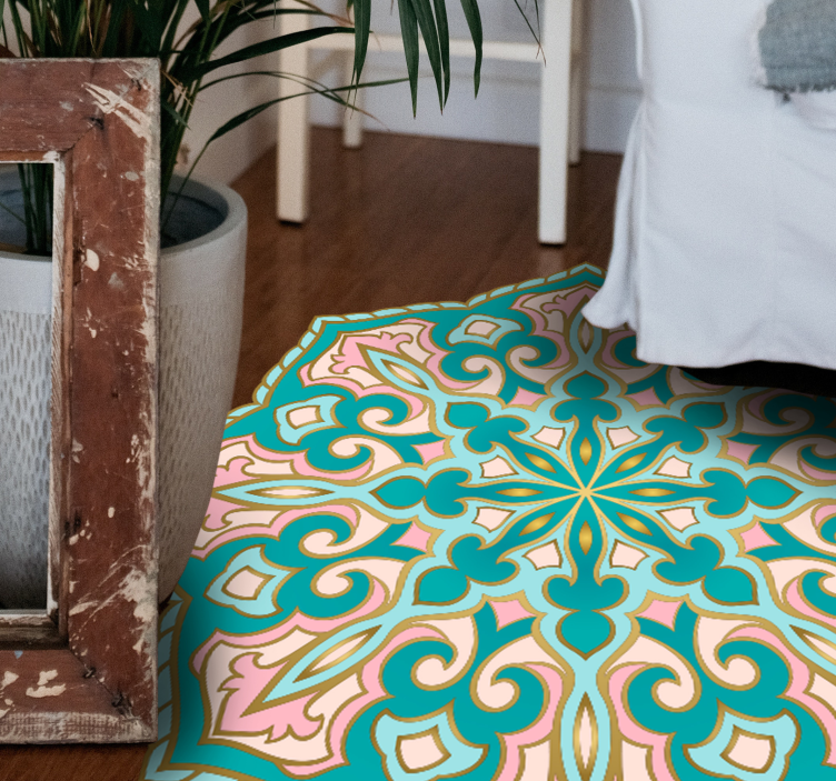 乙烯基地毯镶嵌 曼陀罗风格的奖章 - TenStickers