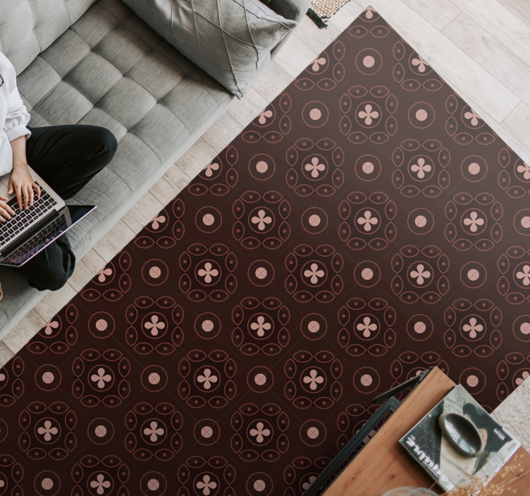 乙烯基地毯镶嵌 马赛克圆形图案 - TenStickers