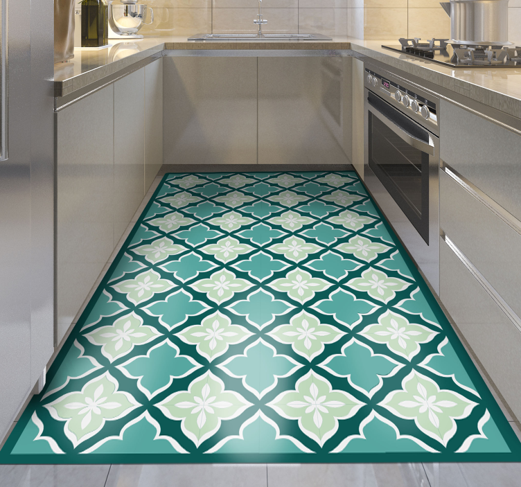 乙烯基地毯镶嵌 马赛克花卉图案 - TenStickers