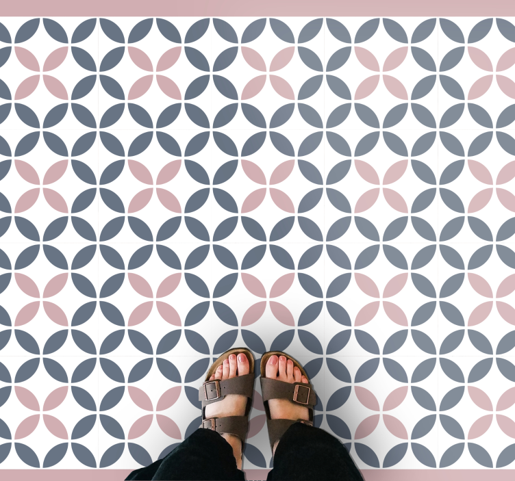 乙烯基地毯镶嵌圆形米色和灰色设计 - TenStickers