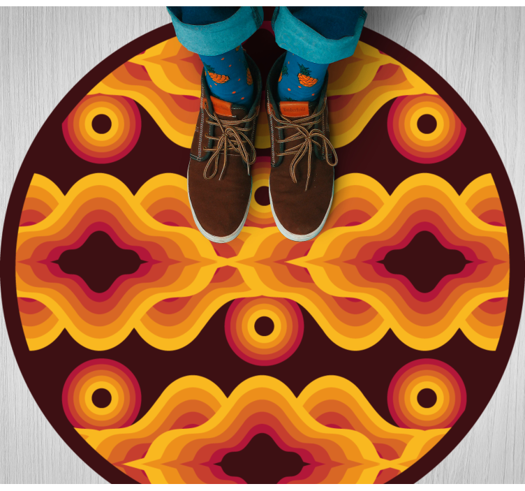 乙烯基地毯镶嵌复古螺旋图案 - TenStickers