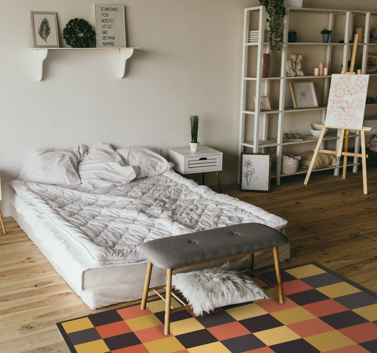 多色方形设计现代地毯 - TenStickers