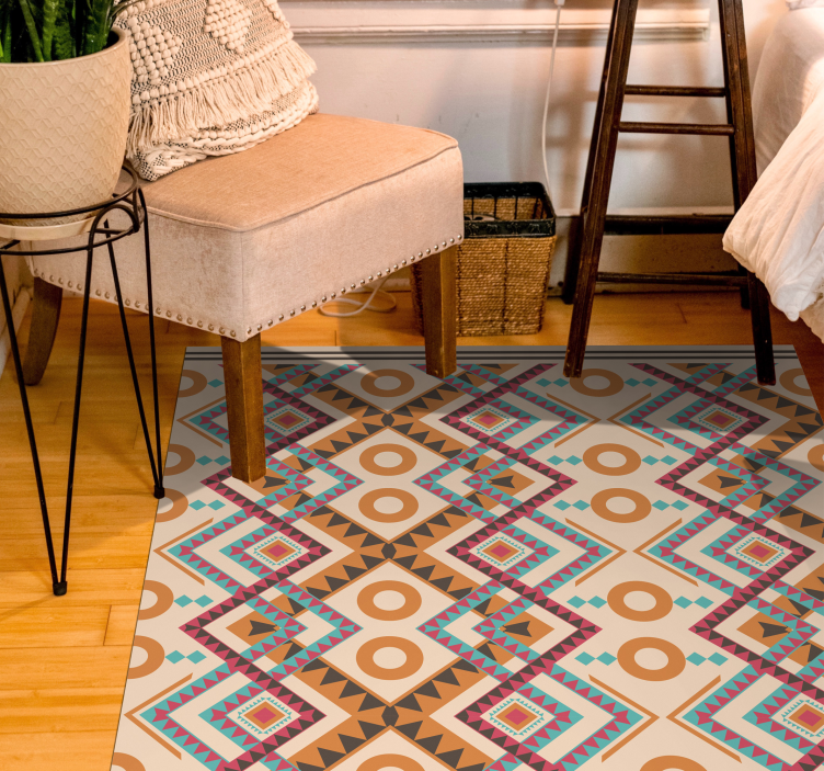 五彩钻石图案民族地毯 - TenStickers