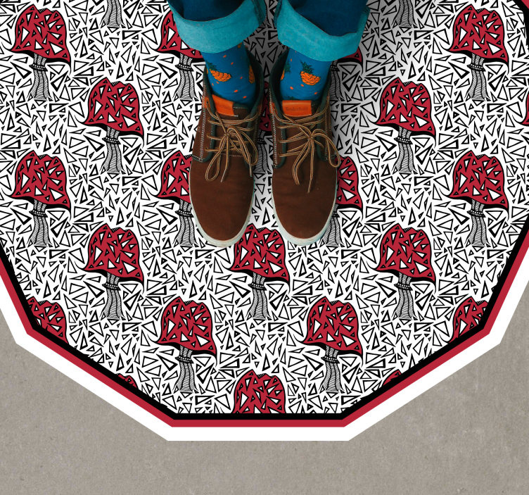 天然乙烯基地毯艺术蘑菇图案 - TenStickers