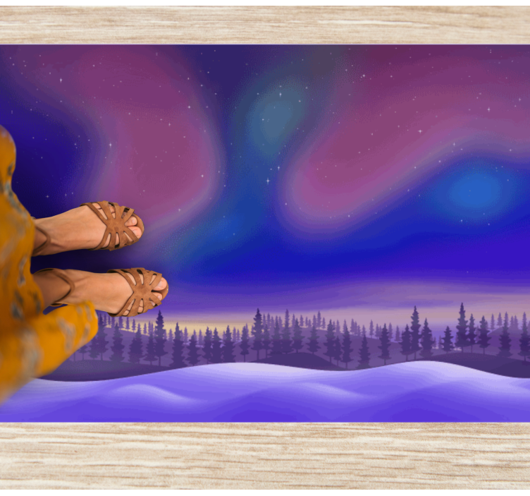 天然乙烯基地毯北极光夜空 - TenStickers