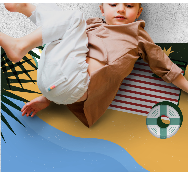 天然乙烯基地毯海滩野餐场景 - TenStickers