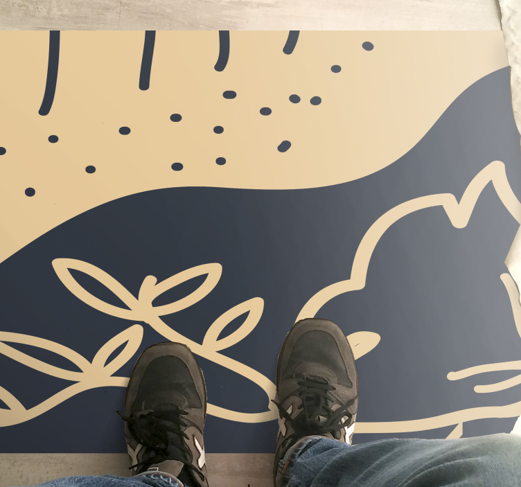 天然乙烯基地毯米色叶子图案 - TenStickers