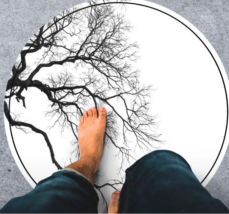 天然乙烯基地毯树枝剪影艺术 - TenStickers