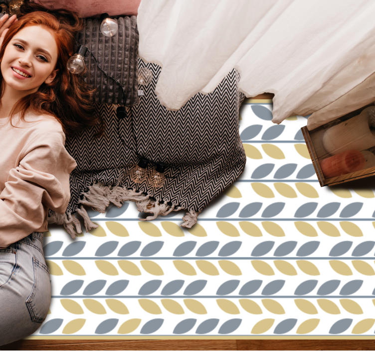 天然乙烯基地毯叶子图案条纹 - TenStickers