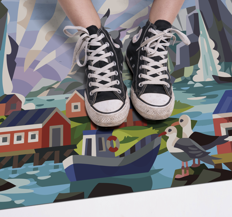 天然乙烯基地毯挪威海岸风情 - TenStickers