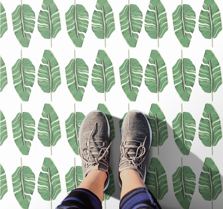 天然乙烯基地毯奢华叶子图案 - TenStickers