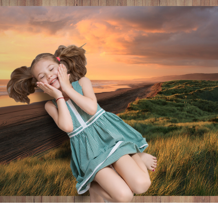 天然乙烯基地毯日落海滩景观 - TenStickers