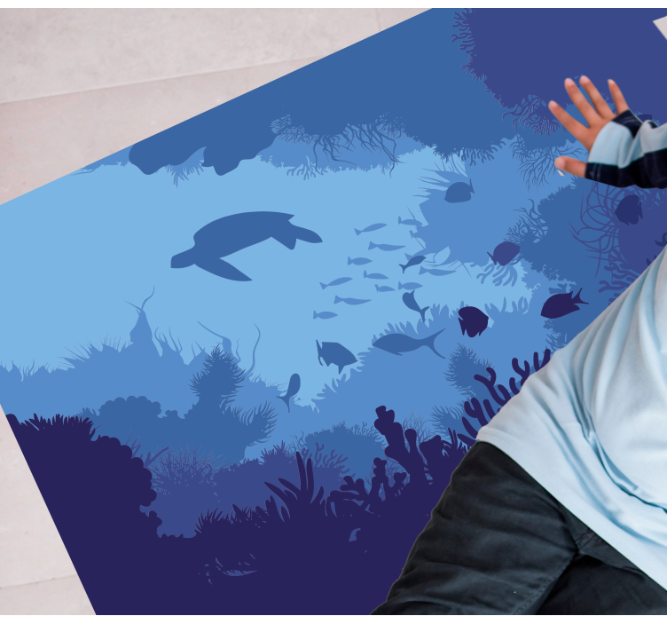 天然乙烯基地毯水下场景 - TenStickers