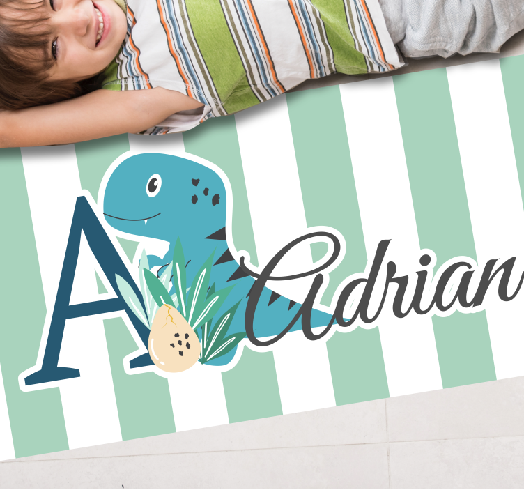 乙烯基地毯托儿所 宝宝雷克斯带首字母和名字 - TenStickers