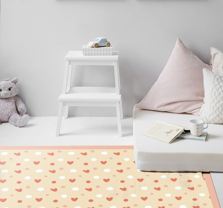 乙烯基地毯托儿所 心形图案装饰 - TenStickers