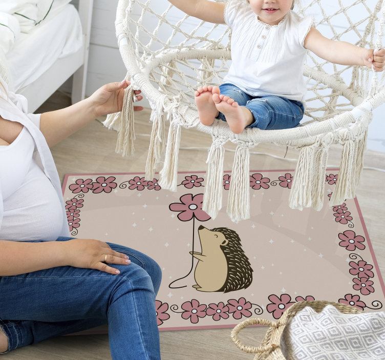 乙烯基地毯托儿所 刺猬花 - TenStickers