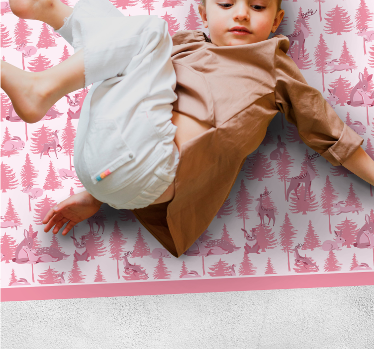 乙烯基地毯托儿所充满趣味的森林场景 - TenStickers