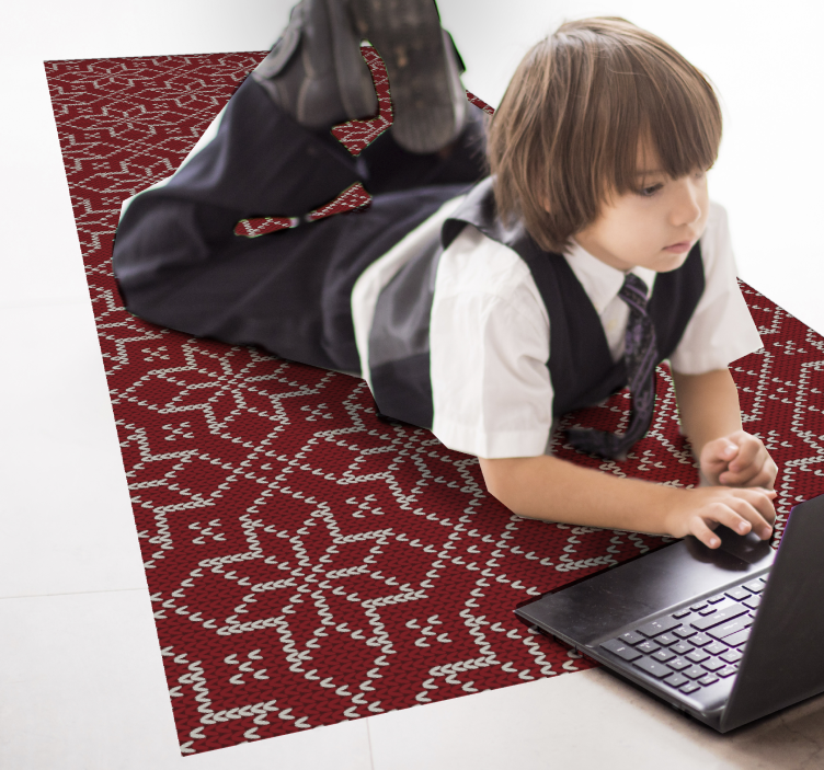 乙烯基地毯托儿所 红色装饰图案 - TenStickers