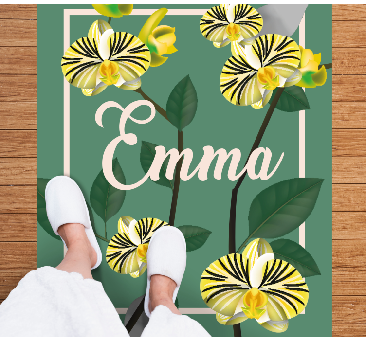 兰花个性化花卉乙烯地毯 - TenStickers