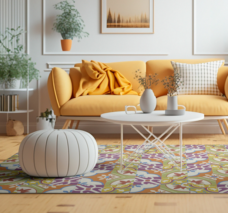 乙烯基复古地毯 华丽的图案瓷砖 - TenStickers