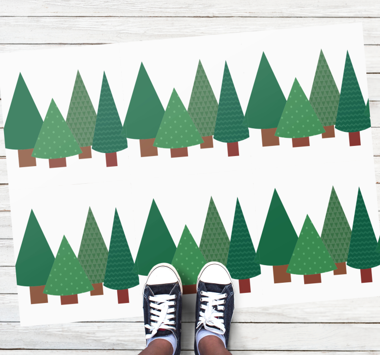 拼凑而成的圣诞树图案复古地毯 - TenStickers