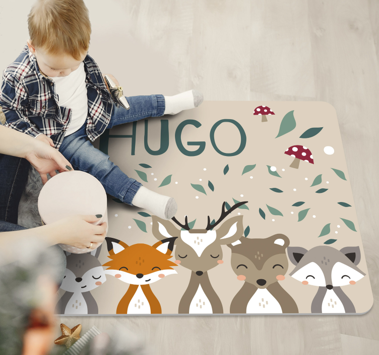 个性化的小动物乙烯基地毯 - TenStickers