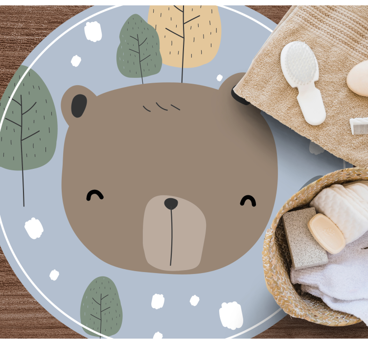 熊动物地毯的肖像 - TenStickers