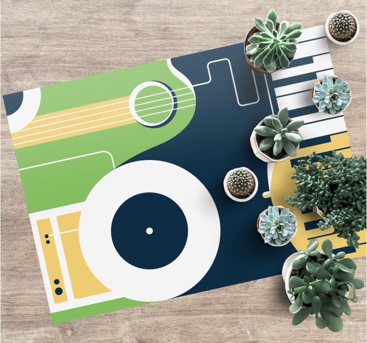 乙烯基地毯长方形乐器图案设计 - TenStickers