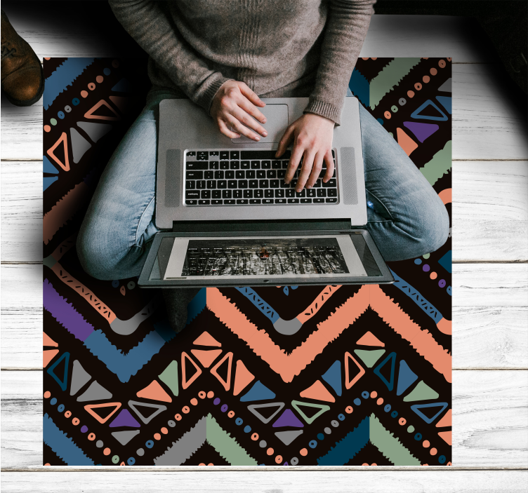 乙烯基地毯几何色彩分区 - TenStickers