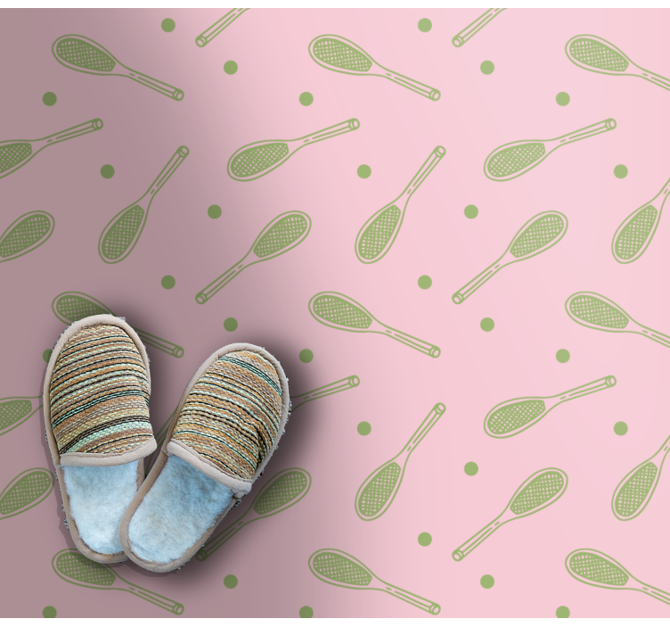 无缝网球拍设计方形乙烯基地毯 - TenStickers