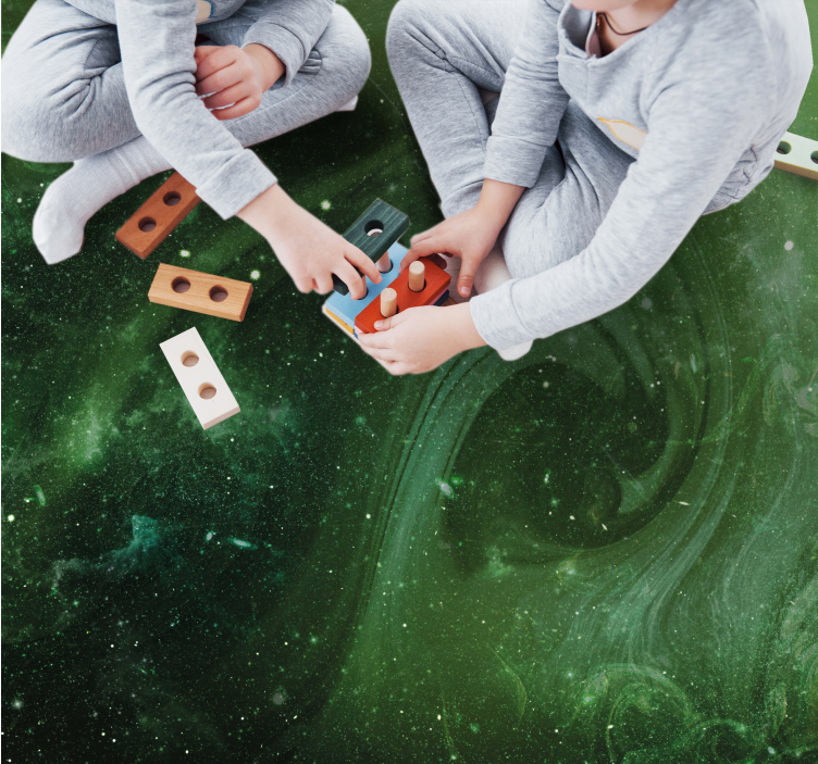 乙烯基地毯星星宇宙绿漩涡 - TenStickers